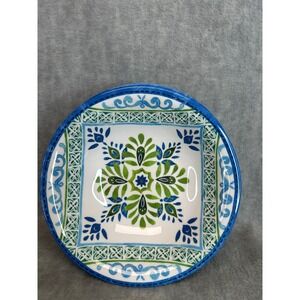 Set‎ of 4 Melamine 7-1/2" Bowls Blue Green Medallion Pattern Dishwasher Safe